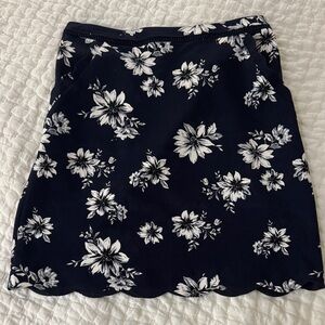 Floral Black and White Women's Skirt